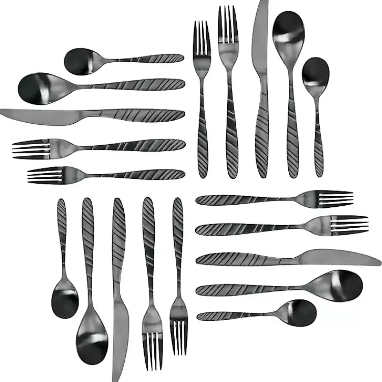 matte_black_steel_diagonal_pc_flatware_set_2.webp Matte Black Steel Diagonal 20-pc. Flatware Set>Kirklands Home Discount