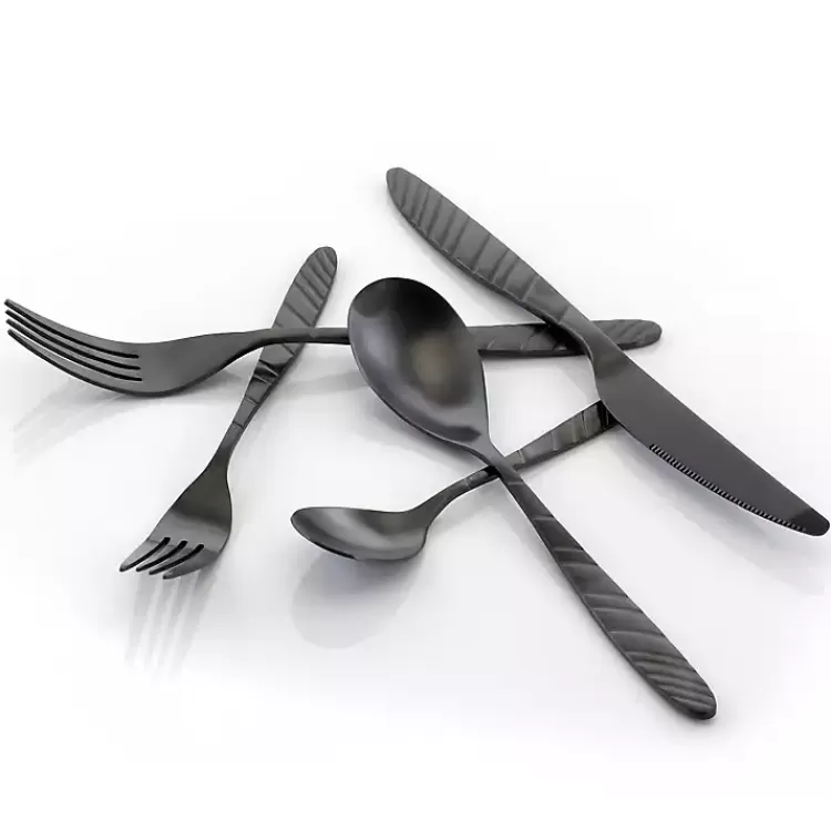 matte_black_steel_diagonal_pc_flatware_set_3.webp Matte Black Steel Diagonal 20-pc. Flatware Set>Kirklands Home Discount