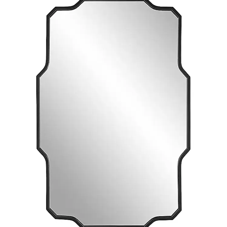Matte Black Thin Linear Iron Frame Wall Mirror>Kirklands Home Shop