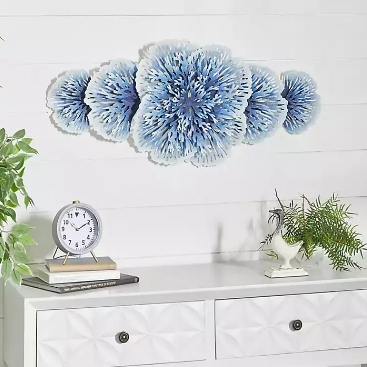 Matte and White Flowers Metal Wall Plaque>Kirklands Home Store