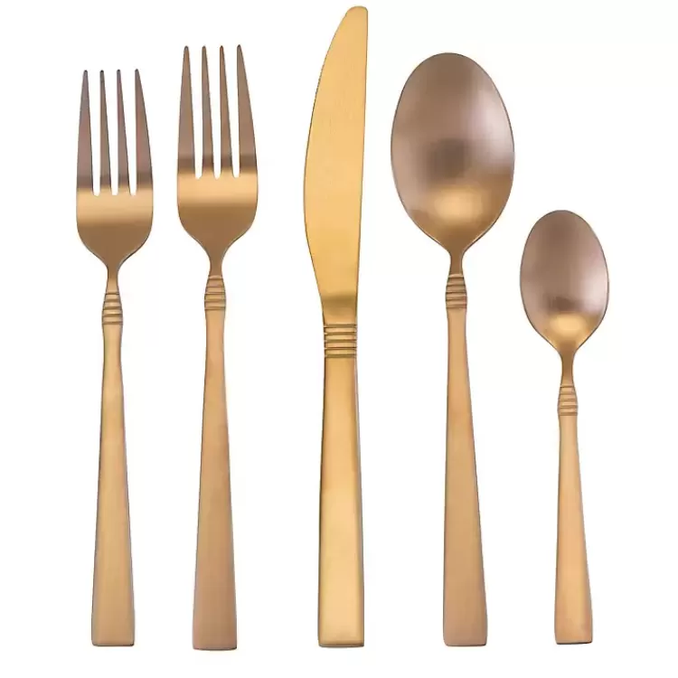 matte_rose_gold_rounded_pc_flatware_set_2.webp Matte Rose Gold Rounded 20-pc. Flatware Set>Kirklands Home Fashion