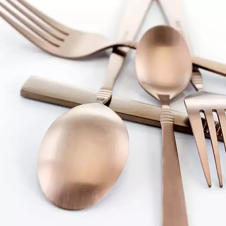 matte_rose_gold_rounded_pc_flatware_set_3.webp Matte Rose Gold Rounded 20-pc. Flatware Set>Kirklands Home Fashion