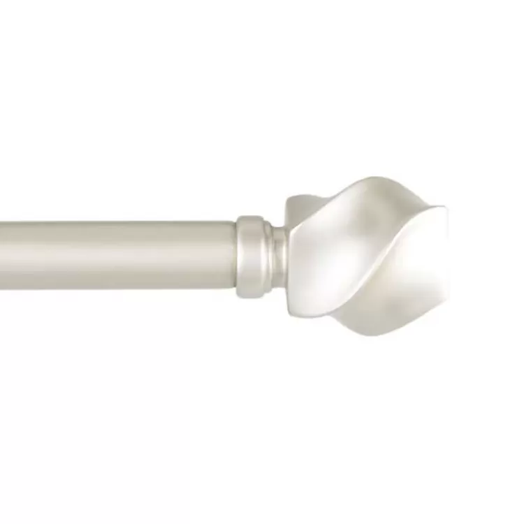Matte Silver Modern Twist Curtain Rod, 120 in.>Kirklands Home Cheap