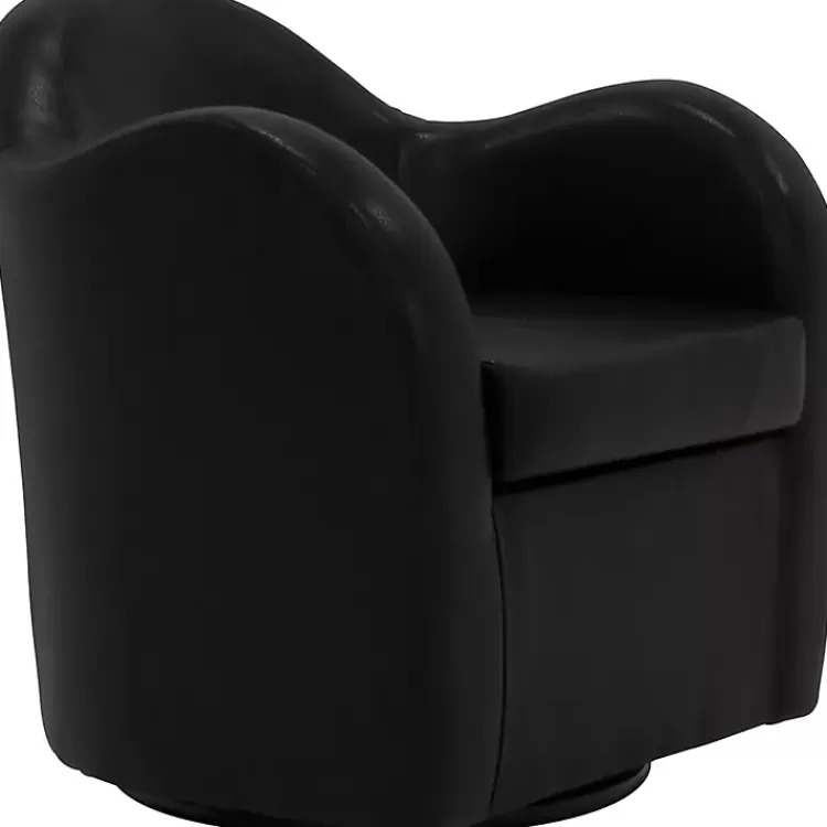 Max Faux Leather Swivel Club Accent Chair>Kirklands Home New