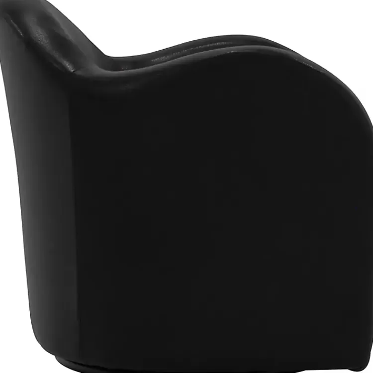 max_black_faux_leather_swivel_club_accent_chair_2.webp Max Faux Leather Swivel Club Accent Chair>Kirklands Home New
