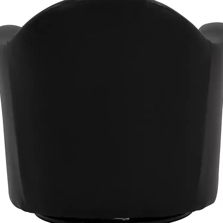 max_black_faux_leather_swivel_club_accent_chair_3.webp Max Faux Leather Swivel Club Accent Chair>Kirklands Home New
