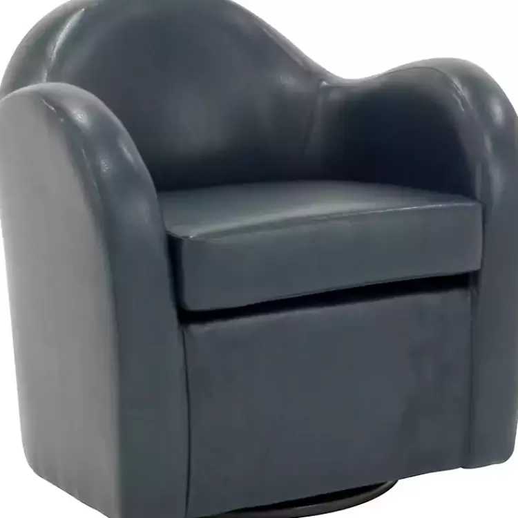 Max Faux Leather Swivel Club Accent Chair>Kirklands Home Online