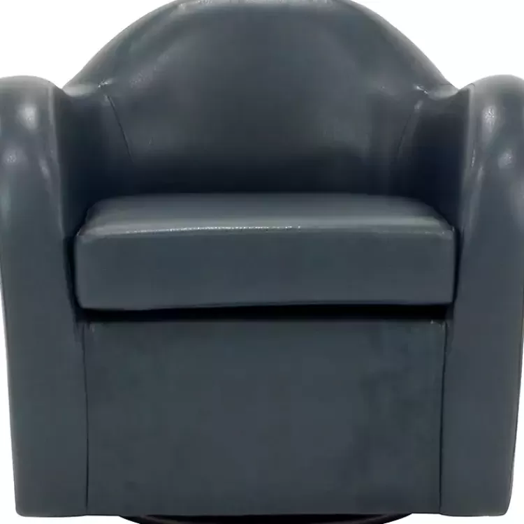 Max Faux Leather Swivel Club Accent Chair>Kirklands Home Online