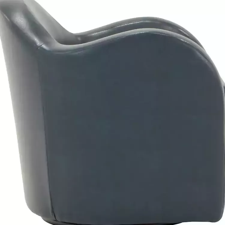 max_blue_faux_leather_swivel_club_accent_chair_2.webp Max Faux Leather Swivel Club Accent Chair>Kirklands Home Online