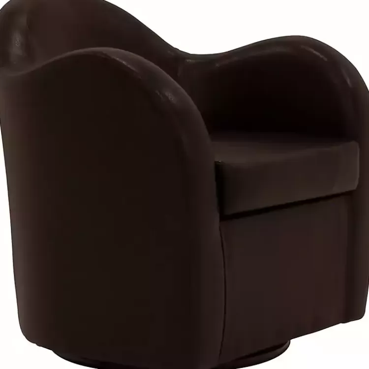 Max Faux Leather Swivel Club Accent Chair>Kirklands Home Flash Sale