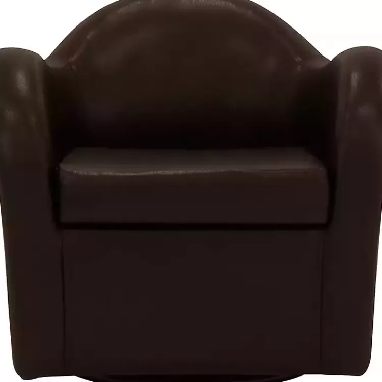 Max Faux Leather Swivel Club Accent Chair>Kirklands Home Flash Sale