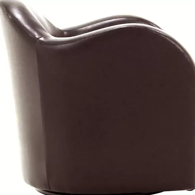 max_brown_faux_leather_swivel_club_accent_chair_2.webp Max Faux Leather Swivel Club Accent Chair>Kirklands Home Flash Sale