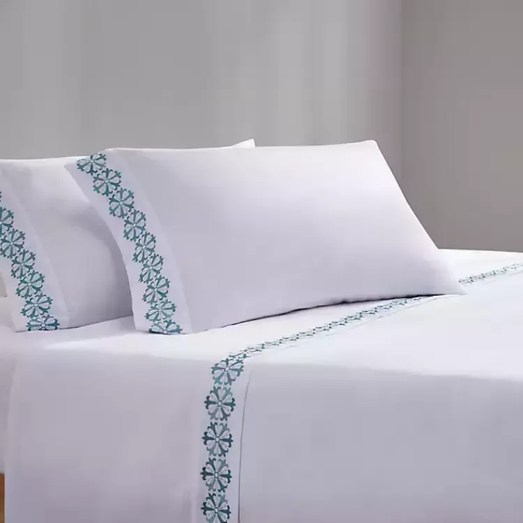 Medallion Hem Microfiber 4-pc. Full Sheet Set>Kirklands Home Fashion