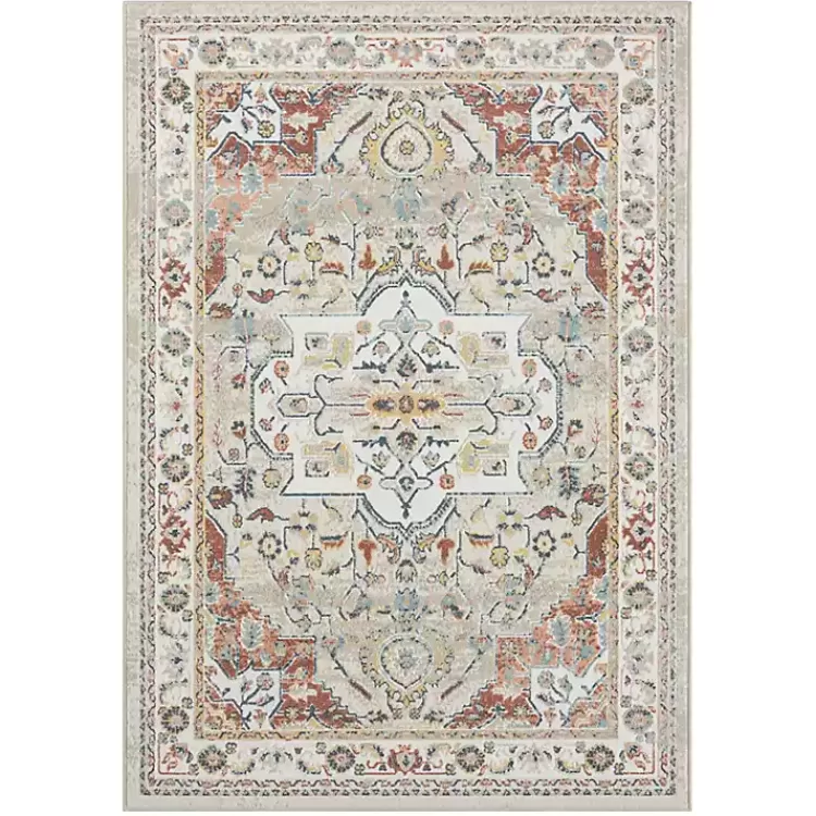 Medallion Ivory Rust Area Rug, 3x6>Kirklands Home Online