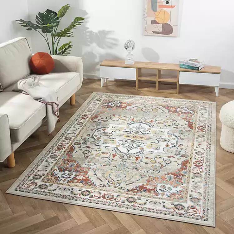 medallion_ivory_rust_area_rug_x_7.webp Medallion Rust Area Rug, 5x7>Kirklands Home Cheap