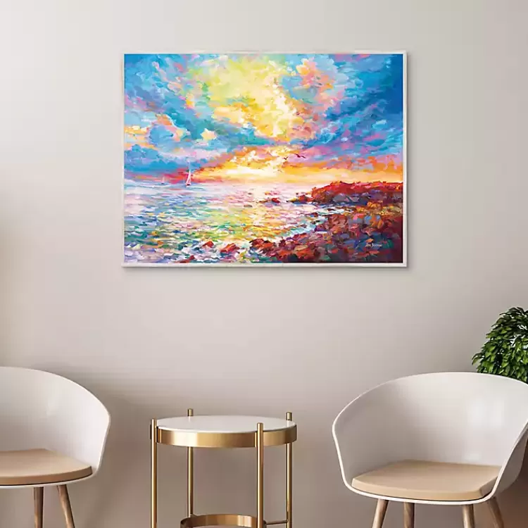 mediterranean_sunset_framed_canvas_art_print_3.webp Mediterranean Sunset Framed Canvas Art Print>Kirklands Home Flash Sale