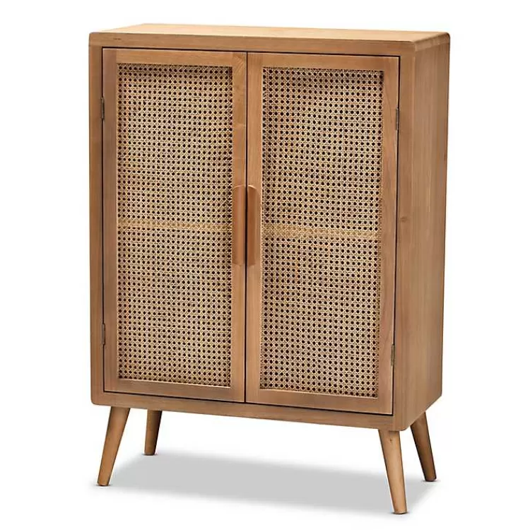 Medium Oak Rattan 2-Door Cabinet>Kirklands Home Cheap