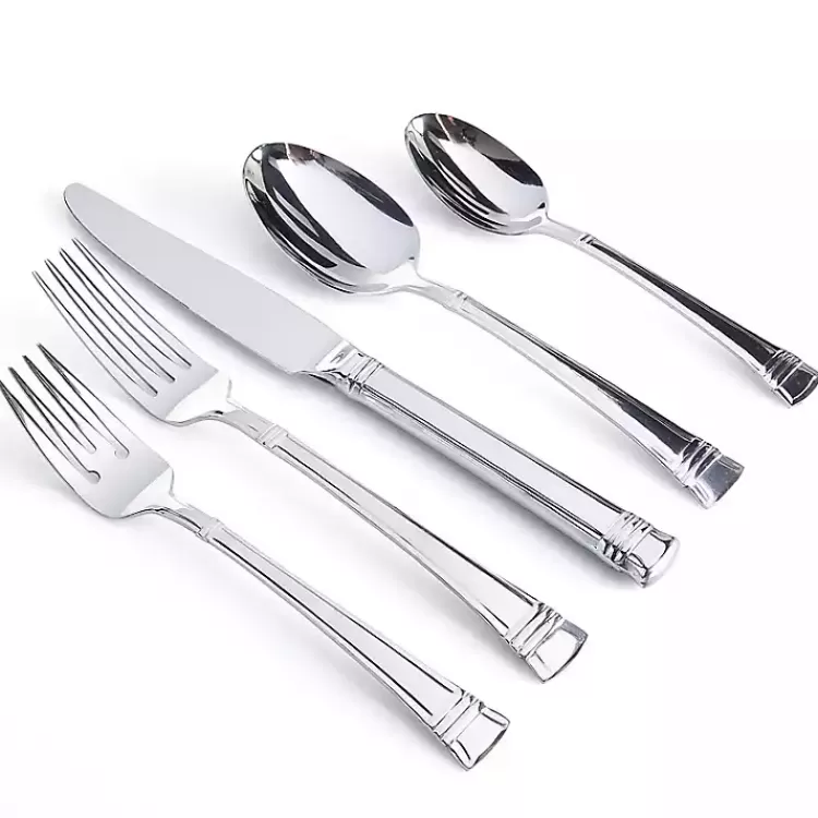 mercutio_lines_stainless_steel_pc_flatware_set_3.webp Mercutio Lines Stainless Steel 20-pc. Flatware Set>Kirklands Home Best Sale