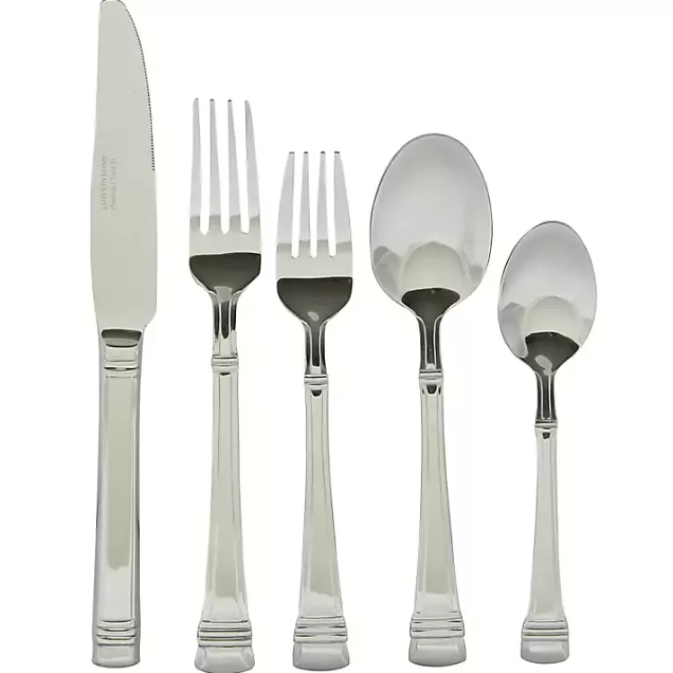 mercutio_lines_stainless_steel_pc_flatware_set_5.webp Mercutio Lines Stainless Steel 20-pc. Flatware Set>Kirklands Home Best Sale