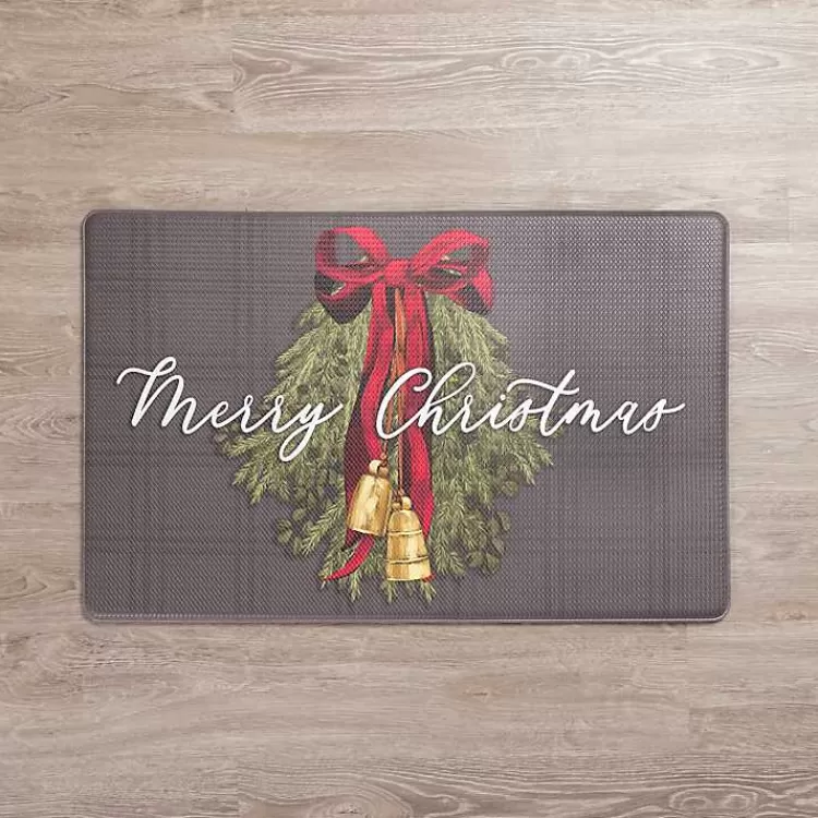 Merry Christmas Wreath Kitchen Mat>Kirklands Home Online