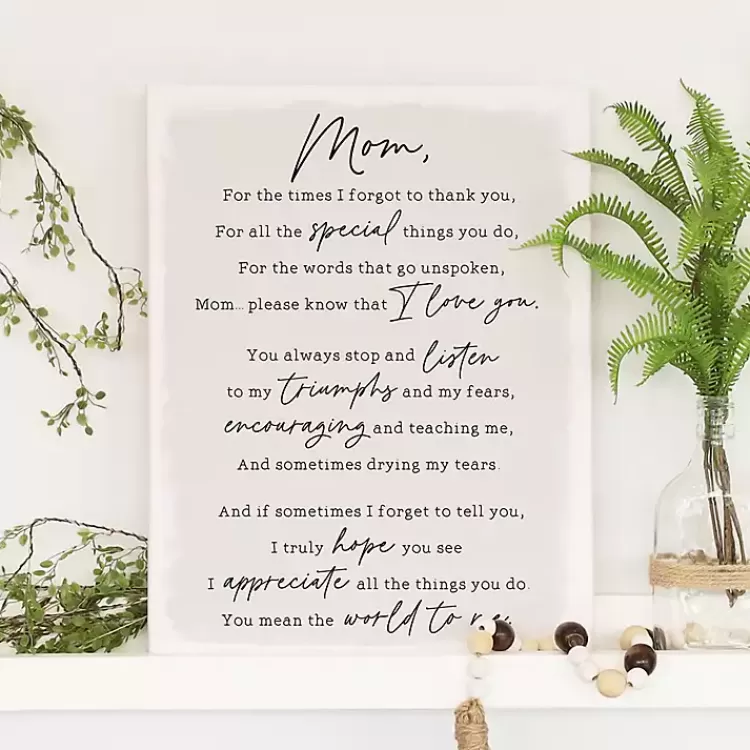 Message to Mom Canvas Wall Plaque>Kirklands Home Discount