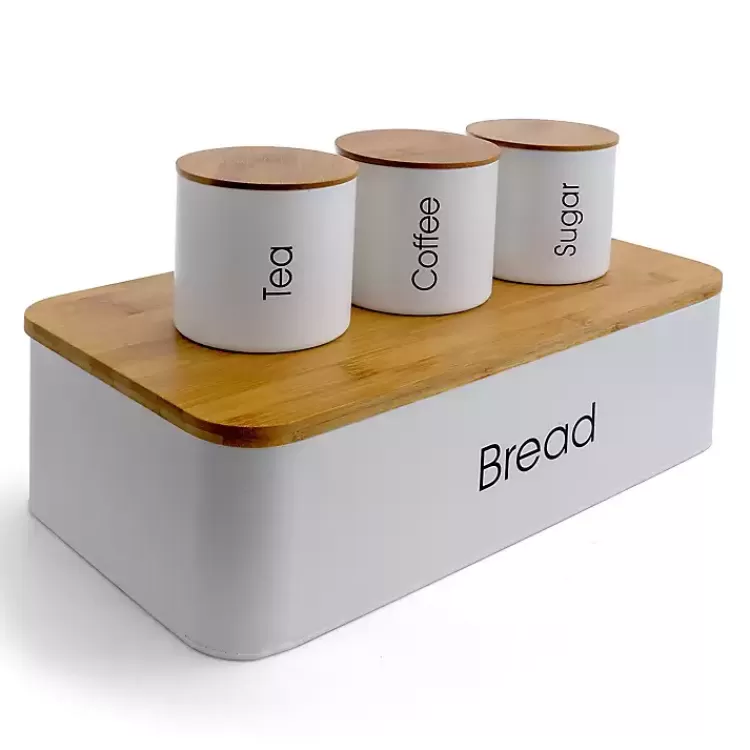 Metal and Bamboo Coffee Themed 4-pc. Containers>Kirklands Home Best