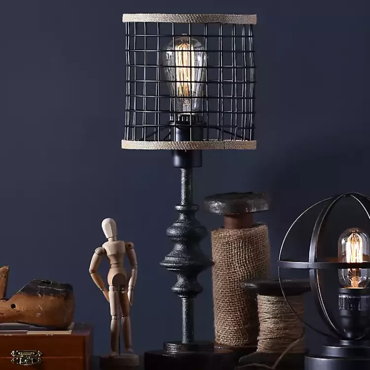 Metal and Burlap Edison Lamp>Kirklands Home Fashion