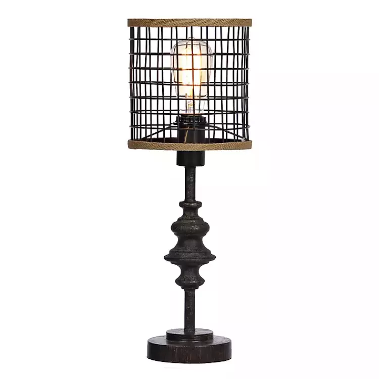 Metal and Burlap Edison Lamp>Kirklands Home Fashion