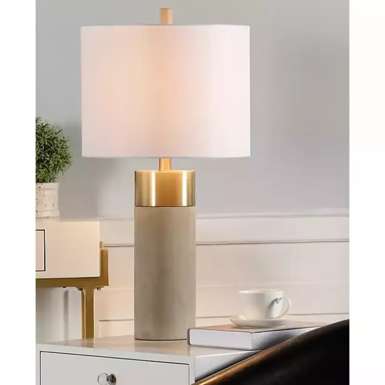 Metal and Concrete Cylindrical Table Lamp>Kirklands Home Cheap