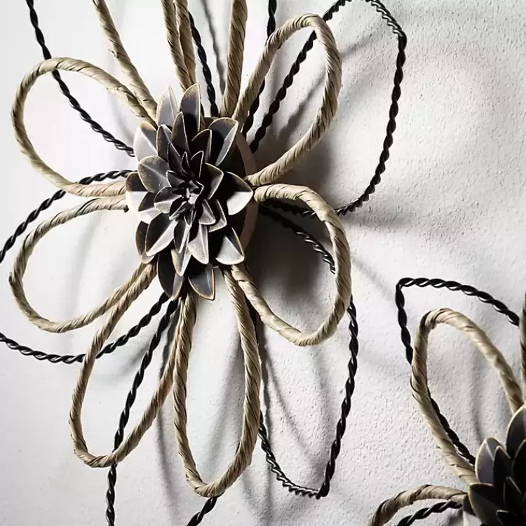 Metal and Twine Flower Wall Plaques, Set of 2>Kirklands Home Flash Sale