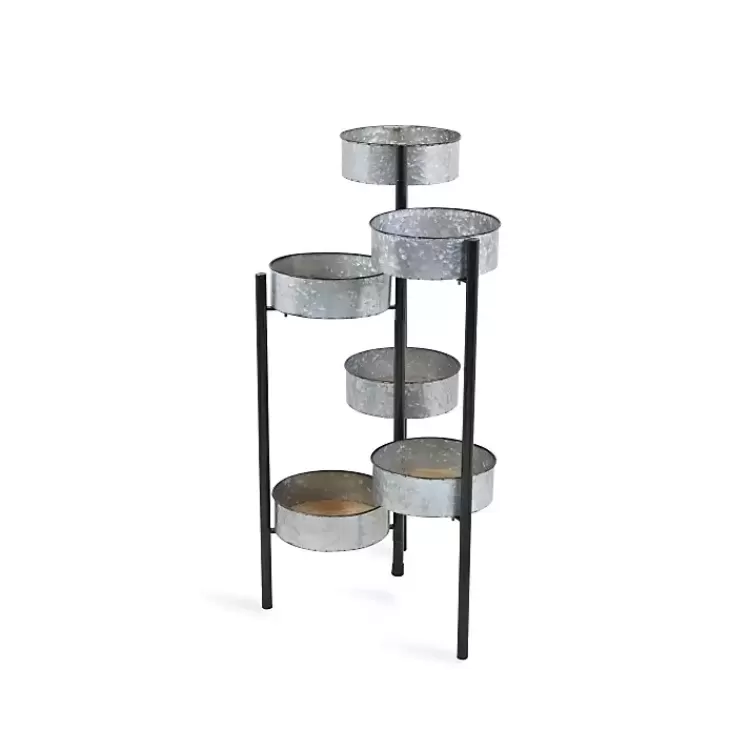 Metal and Wood 6-Pot Folding Plant Stand>Kirklands Home Shop