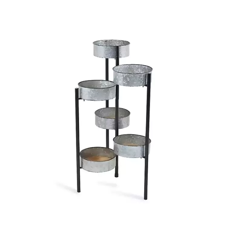 Metal and Wood 6-Pot Folding Plant Stand>Kirklands Home Shop