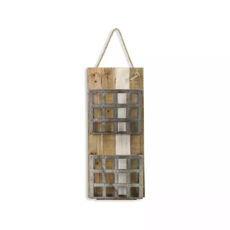 metal_and_wood_tier_mail_holder_wall_plaque_2.webp Metal and Wood 2-Tier Mail Holder Wall Plaque>Kirklands Home Best Sale