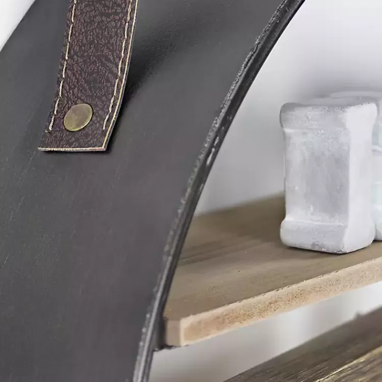 metal_circle_wall_shelf_with_leather_strap_2.webp Metal Circle Wall Shelf with Leather Strap>Kirklands Home Sale