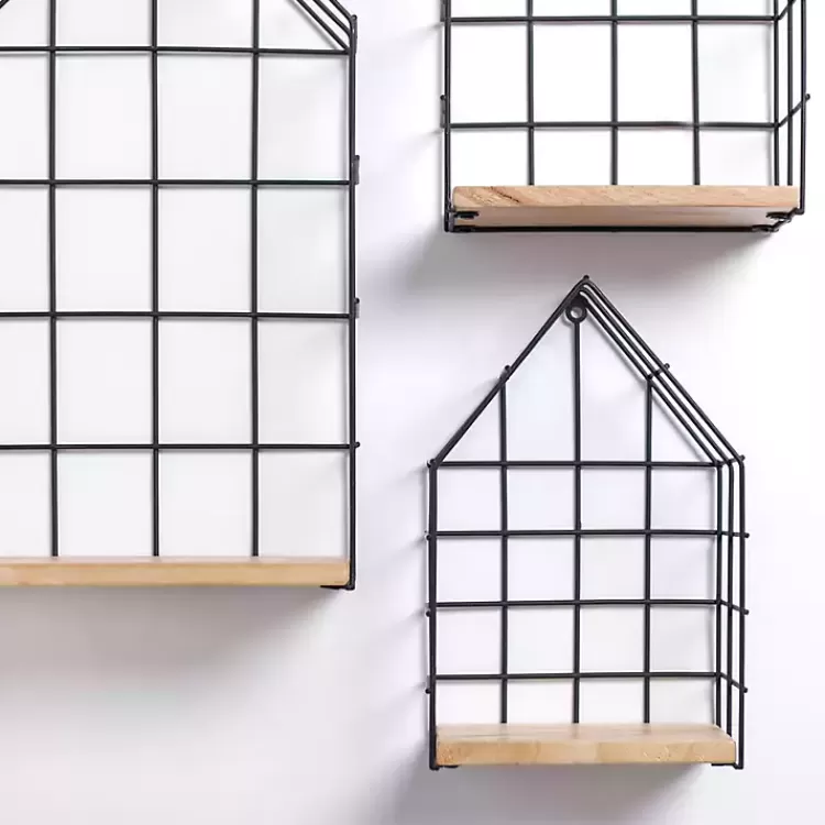 Metal Grate House Wall Shelves, Set of 3>Kirklands Home Best