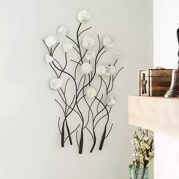 Metal Peony Shell Wall Plaque>Kirklands Home Outlet