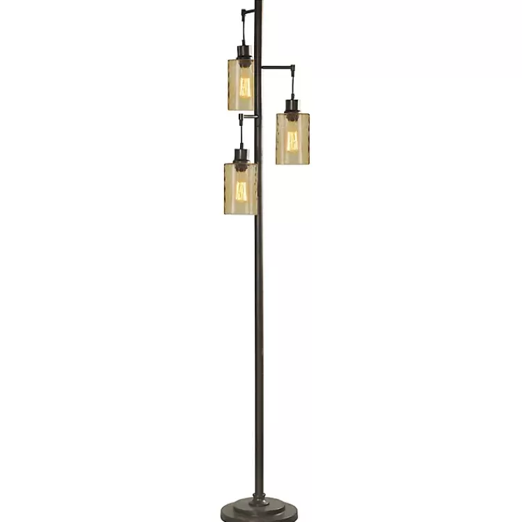 Metal Robert Floor Lamp with Amber Glass Pendants>Kirklands Home Best Sale