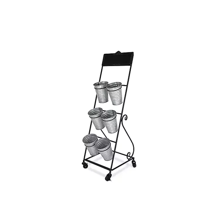 metal_rolling_planter_with_galvanized_buckets_2.webp Metal Rolling Planter with Galvanized Buckets>Kirklands Home Hot