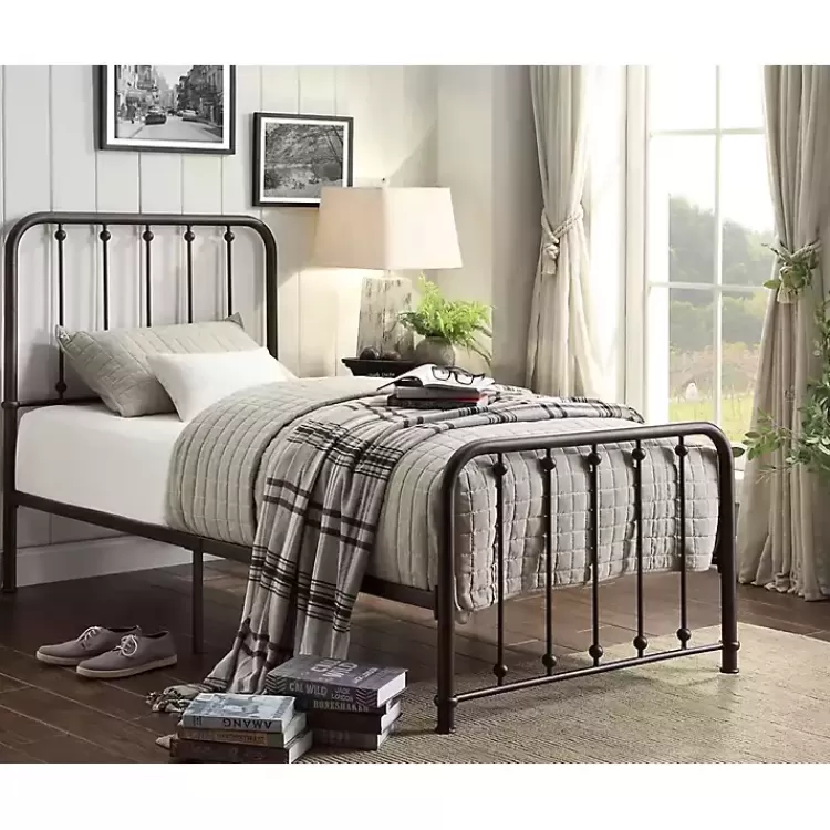Metal Slat Bronze Twin Platform Bed>Kirklands Home Hot