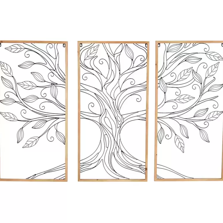 Metal Wire Tree Panel Wall Plaques, Set of 3>Kirklands Home New