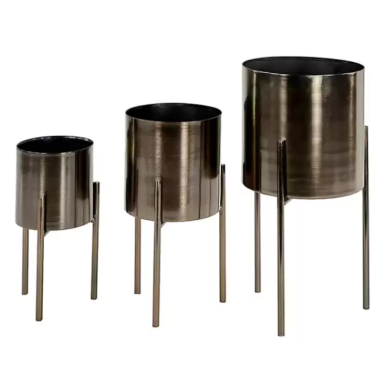 Metallic Modern Iron Planters, Set of 3>Kirklands Home Discount