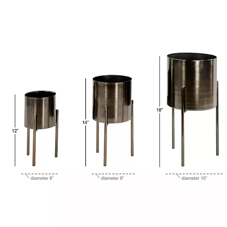 Metallic Modern Iron Planters, Set of 3>Kirklands Home Discount