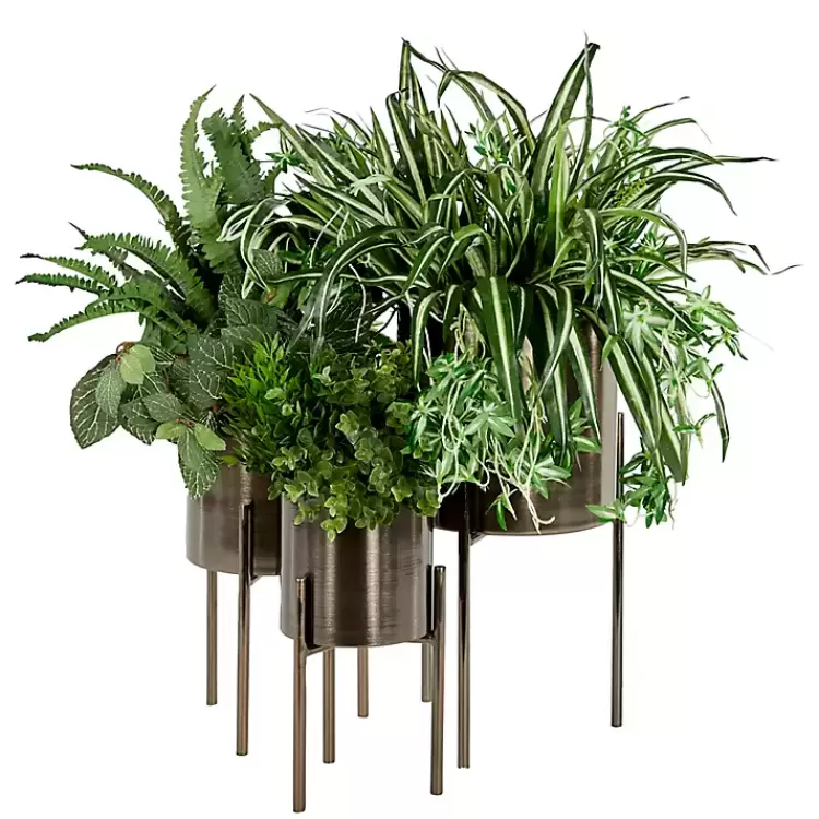 metallic_black_modern_iron_planters_set_of__3.webp Metallic Modern Iron Planters, Set of 3>Kirklands Home Discount