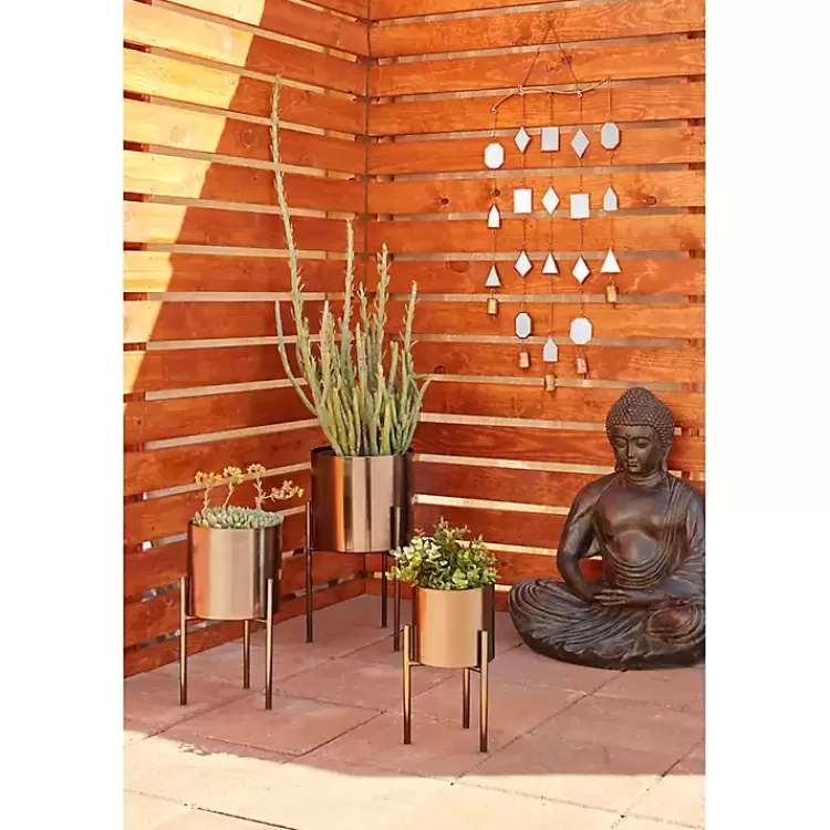 metallic_black_modern_iron_planters_set_of__4.webp Metallic Modern Iron Planters, Set of 3>Kirklands Home Discount