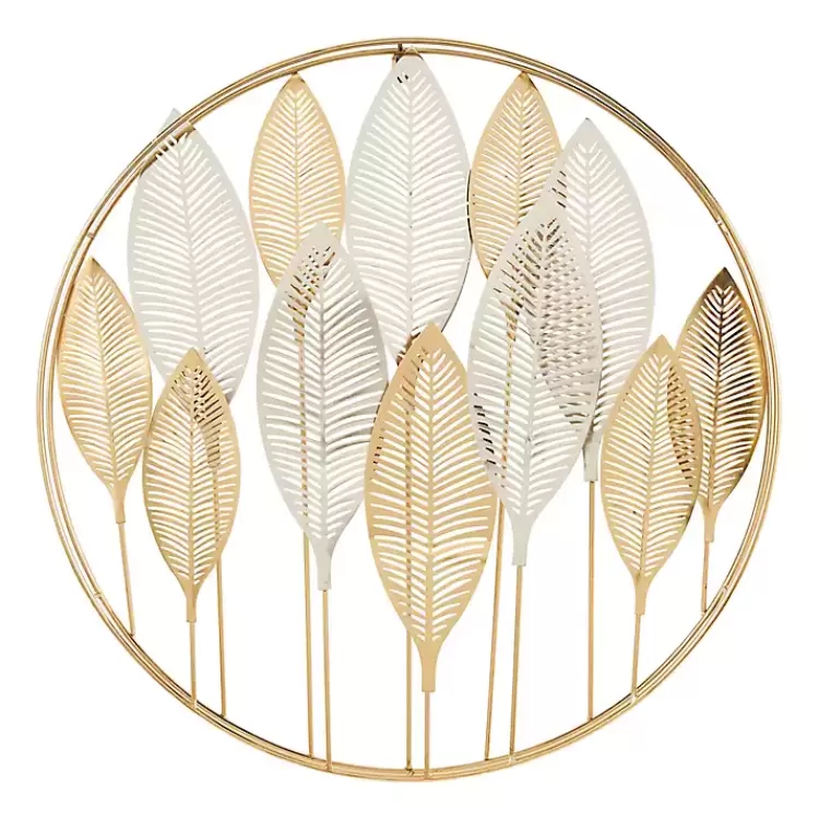 Metallic Gold and Silver Layered Leaf Wall Plaque>Kirklands Home Best Sale