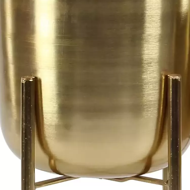 metallic_gold_planters_with_stands_set_of__3.webp Metallic Planters with Stands, Set of 2>Kirklands Home Sale
