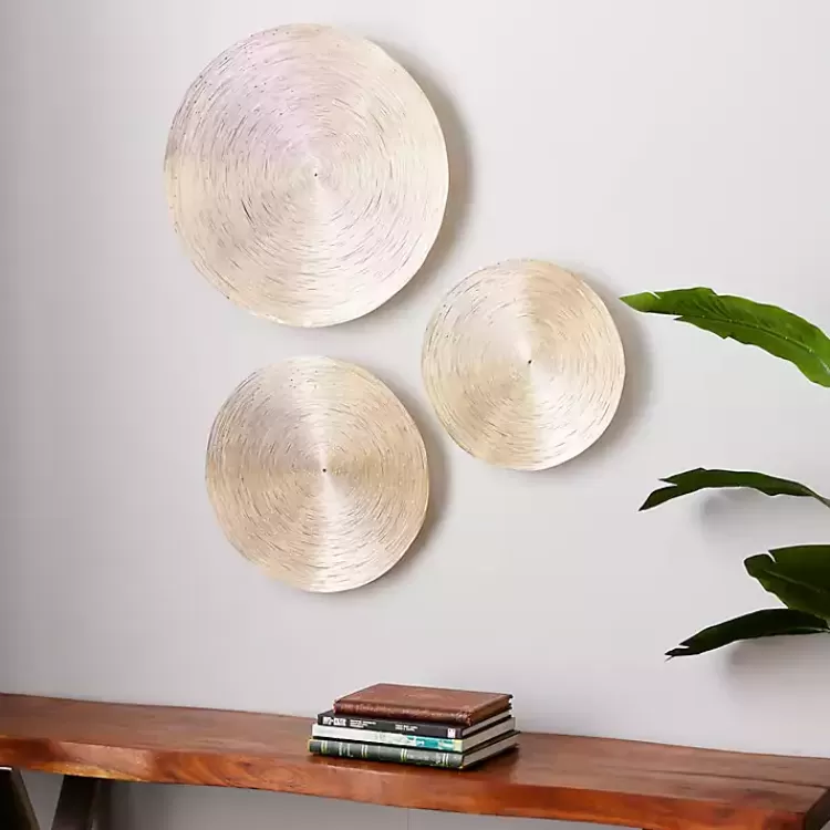 Metallic Plates Wall Sculptures, Set of 3>Kirklands Home Discount