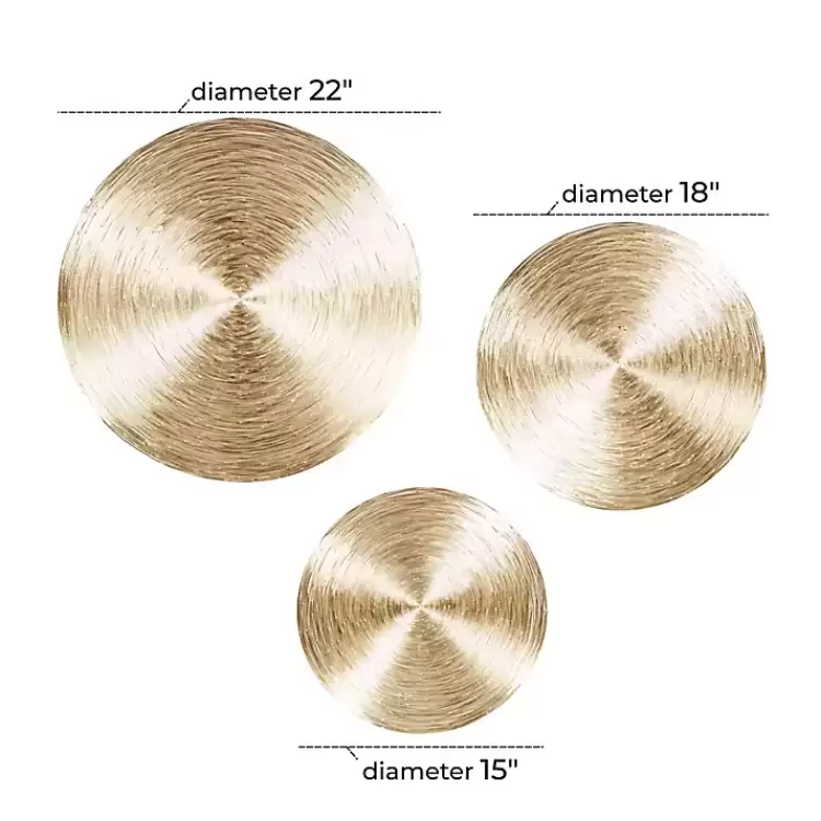 metallic_gold_plates_wall_sculptures_set_of__5.webp Metallic Plates Wall Sculptures, Set of 3>Kirklands Home Discount