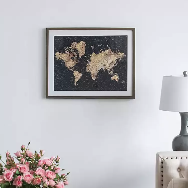 metallic_gold_world_map_framed_art_print_8.webp Metallic Gold World Map Framed Art Print>Kirklands Home Shop