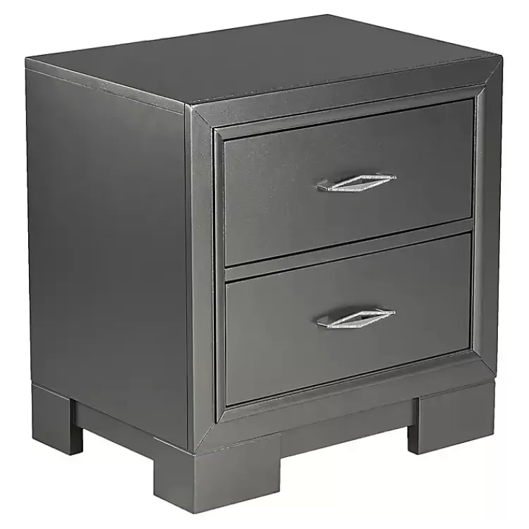 Metallic Wood Jovan Nightstand>Kirklands Home Outlet